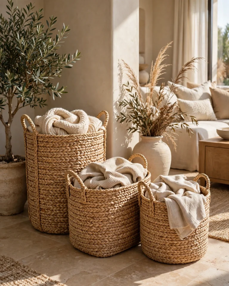 Nest & Store Seagrass Woven Storage Basket Set - Natural Handmade Baskets