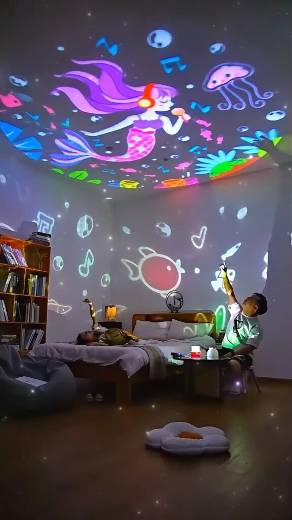 Galaxy Star Projector Night Light | Ocean & Mermaid Theme Ceiling Projector Lamp for Bedroom, Kids Room & Party Décor - Photo 1