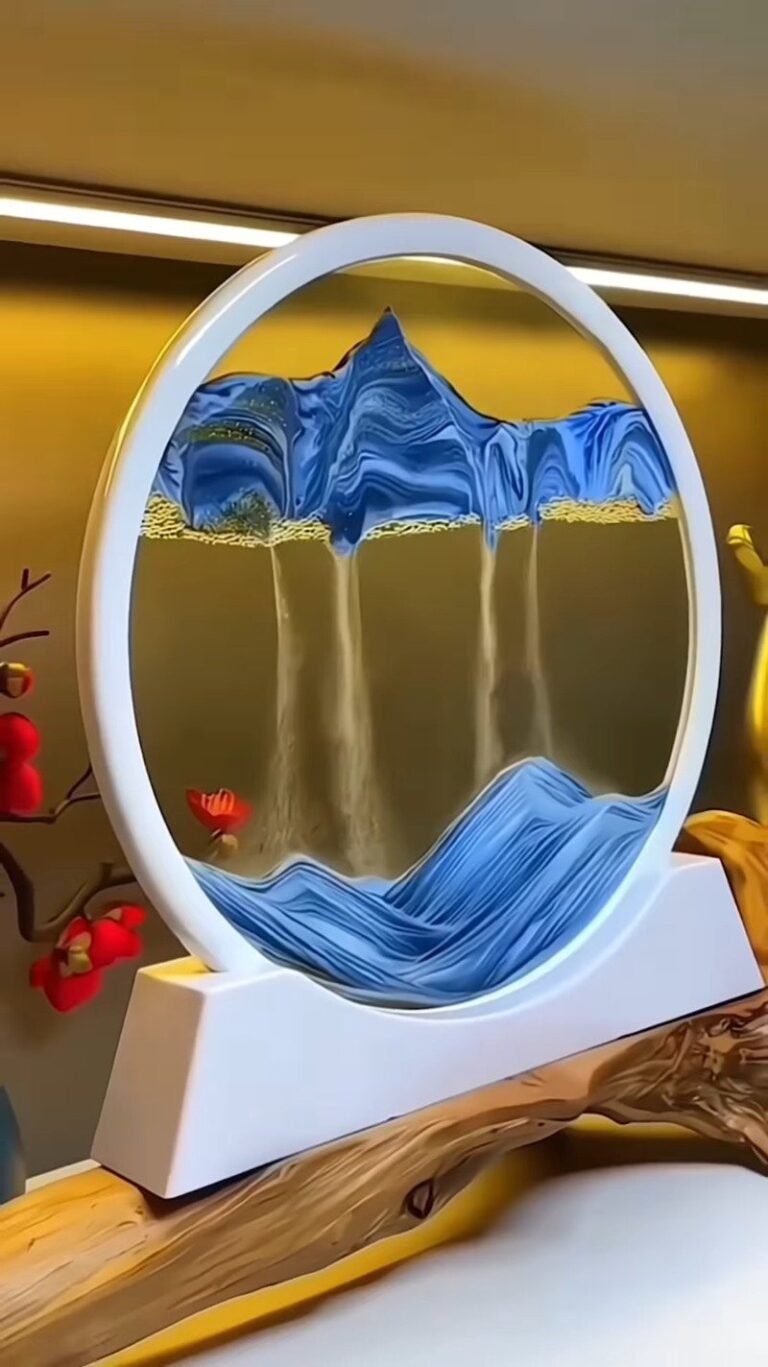 3D Moving Sand Art Picture | Flowing Quicksand Motion Art Frame with LED Light Base, Unique Desk & Wall Décor